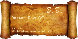 Doktor Dezső névjegykártya