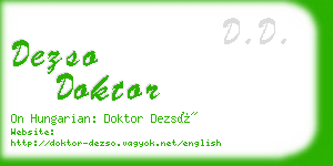 dezso doktor business card